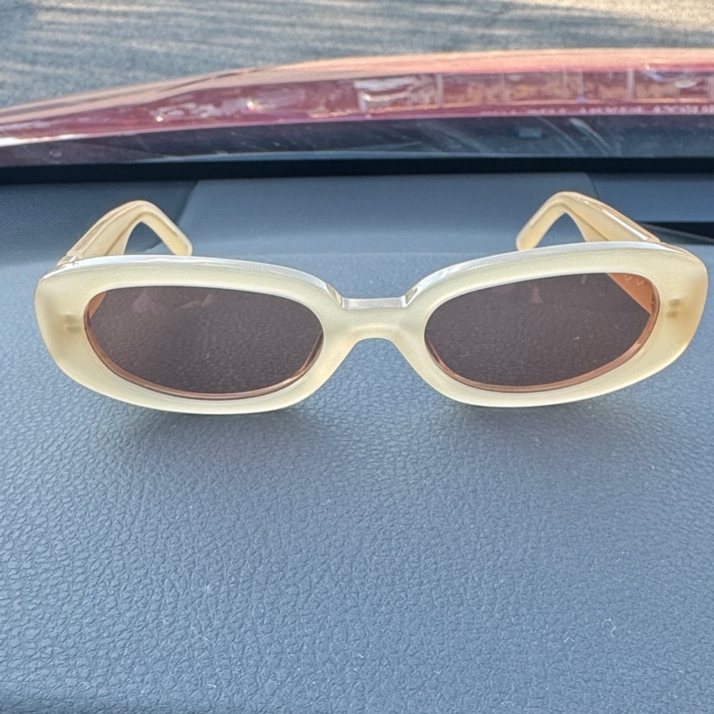 Women’s Cream Oval Sunglasses - Fashion Accessory WB X PARED HAZED SUNGLASSES